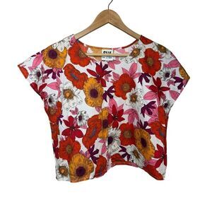 Sur La Vague Handmade Floral Crop Top Sz. M